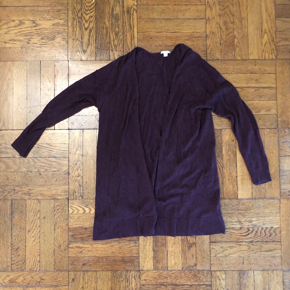 GAP Maroon Open Cardigan, sz L